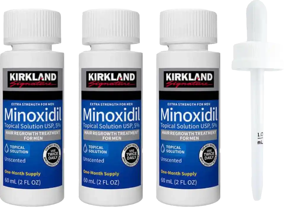Minoxidil Kirkland 3 Unidades y Gotero Minoxidil Kirkland 3 Unidades y Gotero